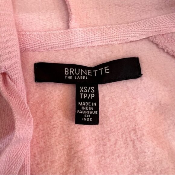 NWOT Brunette the Label Oversized Pink Embroidered Hoodie Size XS… - Picture 5 of 10